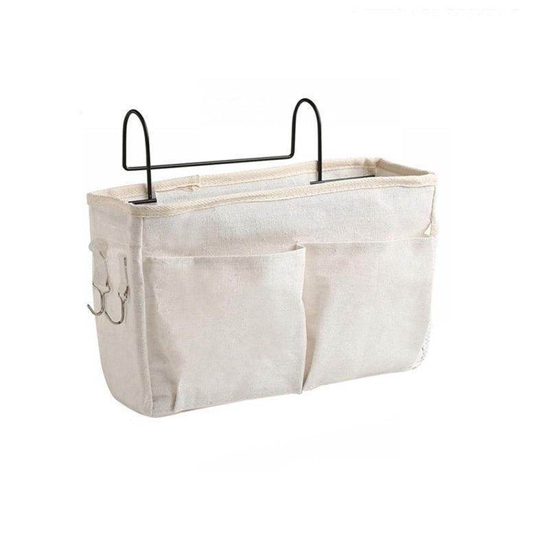 Premium Hanging Canvas Bedside Storage Caddy - Pink, 30 x 26 x 11cm