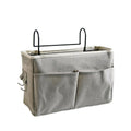 Premium Hanging Canvas Bedside Storage Caddy - Dark Grey, 30 x 26 x 11cm