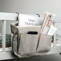 Premium Hanging Canvas Bedside Storage Caddy - Navy, 30 x 26 x 11cm