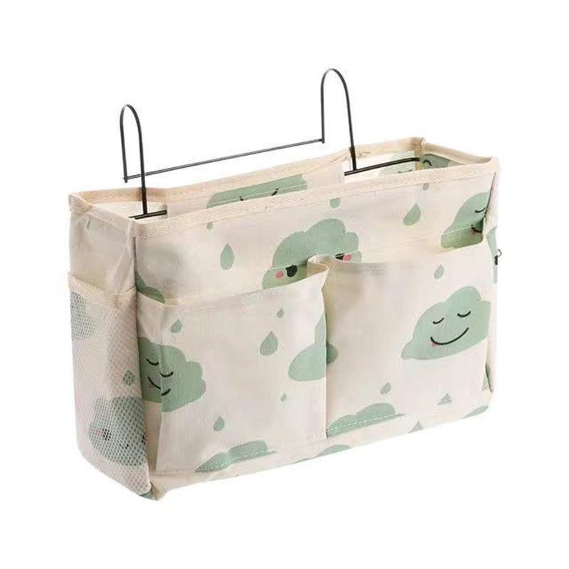 Premium Hanging Canvas Bedside Storage Caddy - Navy, 30 x 26 x 11cm