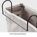 Premium Hanging Canvas Bedside Storage Caddy - White Grid, 30 x 26 x 11cm