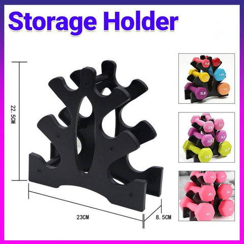 Premium 3-Tier Dumbbell Storage Tree Rack with 20kg Load Capacity - Black