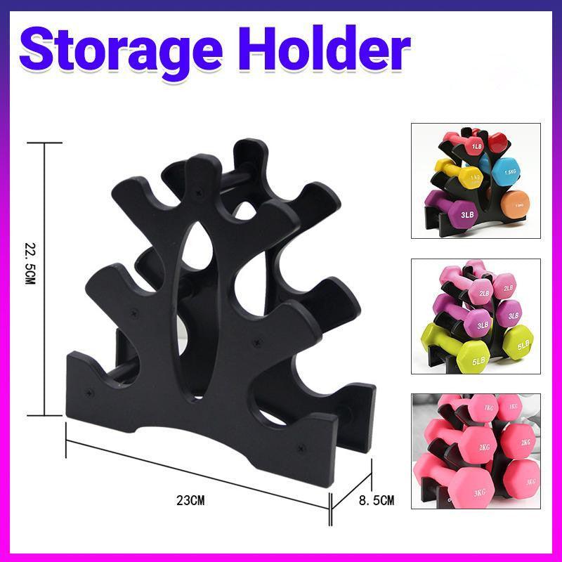 Premium 3-Tier Dumbbell Storage Tree Rack with 20kg Load Capacity - Black