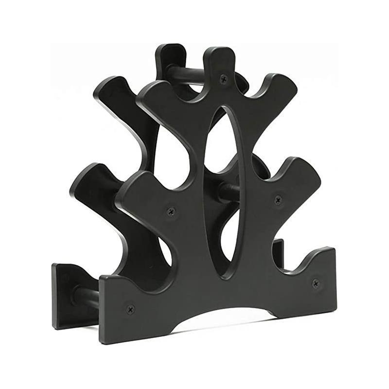 Premium 3-Tier Dumbbell Storage Tree Rack with 20kg Load Capacity - Black