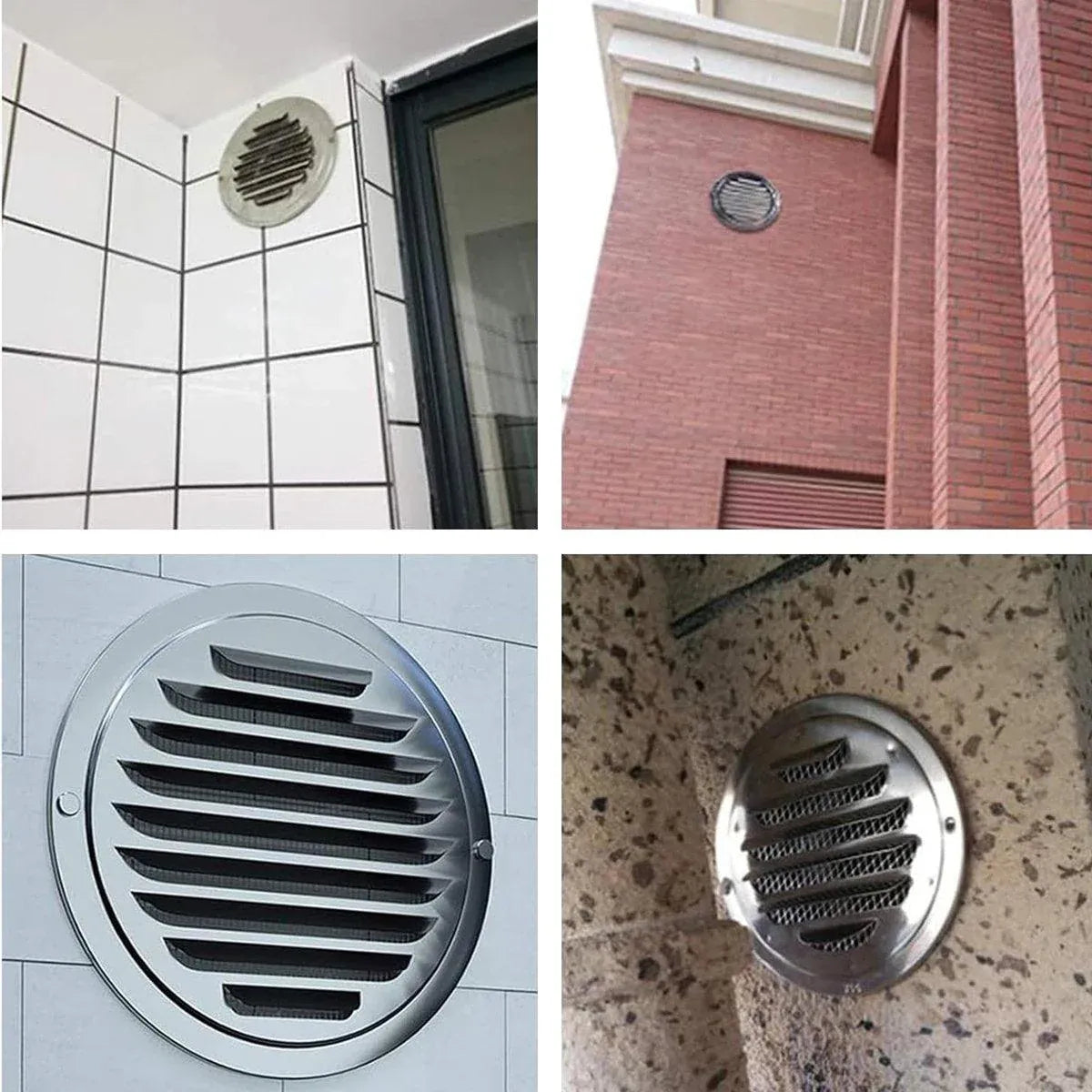 Premium 150mm Stainless Steel Exhaust Fan Vent Outlet Flat Hood