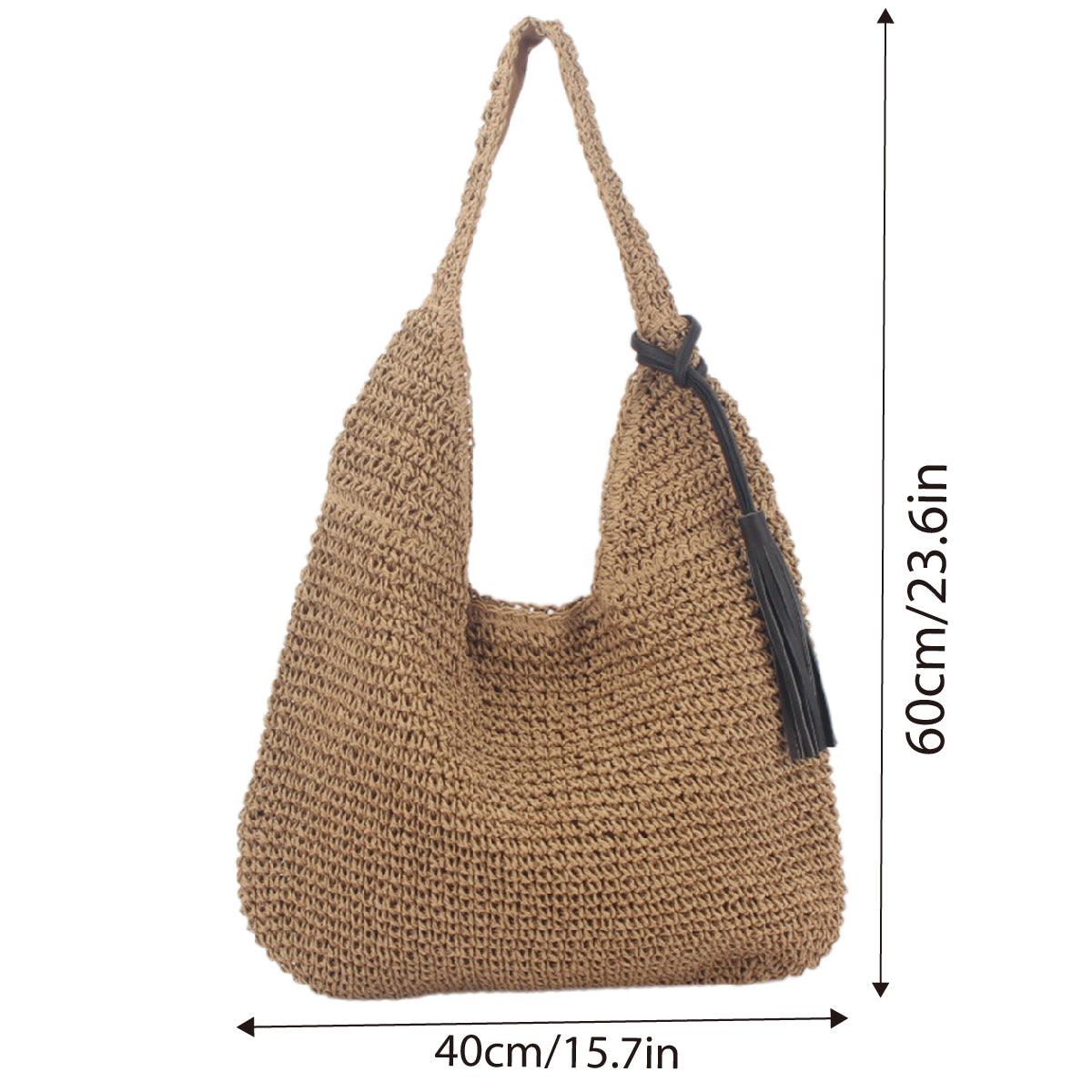 Premium Large Capacity Woven Straw Shoulder Bag