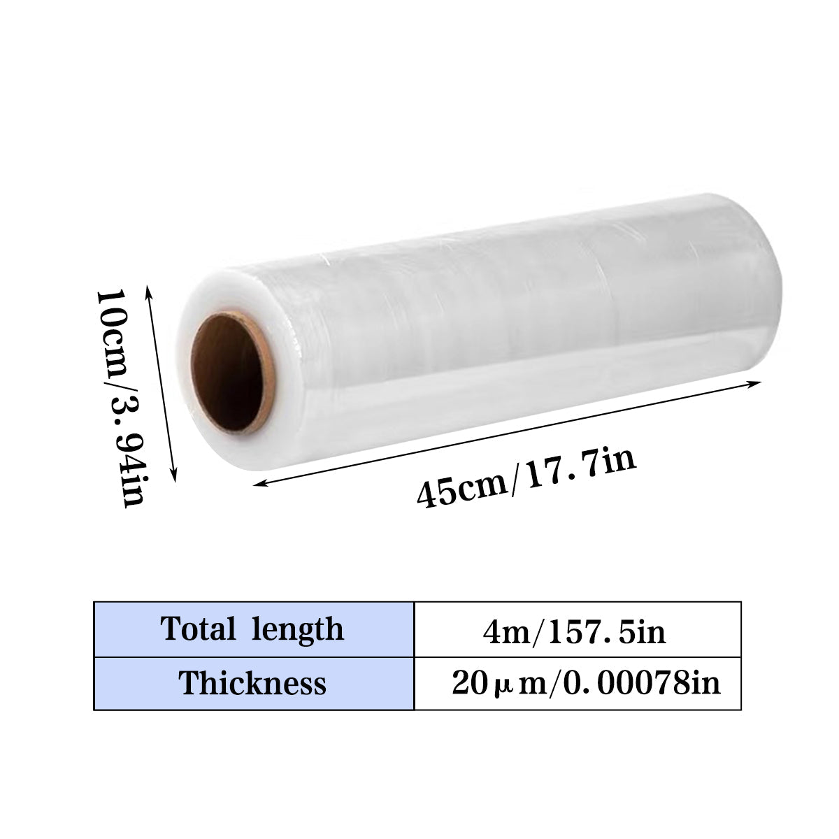 PE Stretch Film 45CM Wide 400M Logistics Packaging Roll