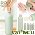 Premium 5pcs Green 400ml Refillable Squeeze Bottles with Flip Caps