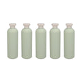 Premium 5pcs Green 400ml Refillable Squeeze Bottles with Flip Caps