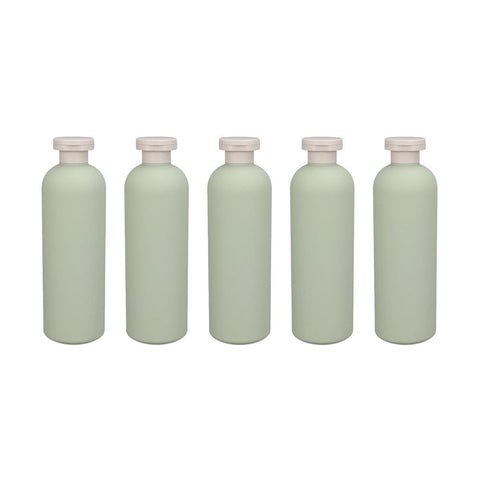 Premium 5pcs Green 400ml Refillable Squeeze Bottles with Flip Caps