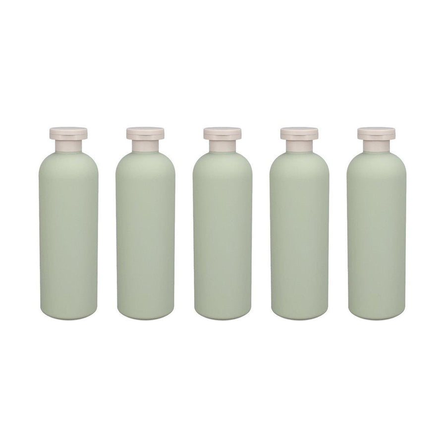 Premium 5pcs Green 400ml Refillable Squeeze Bottles with Flip Caps