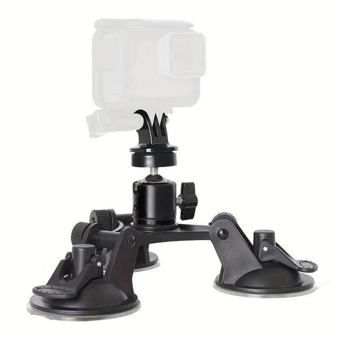 Premium Tri-Cup Car Suction Mount for GoPro Sports Action Cameras