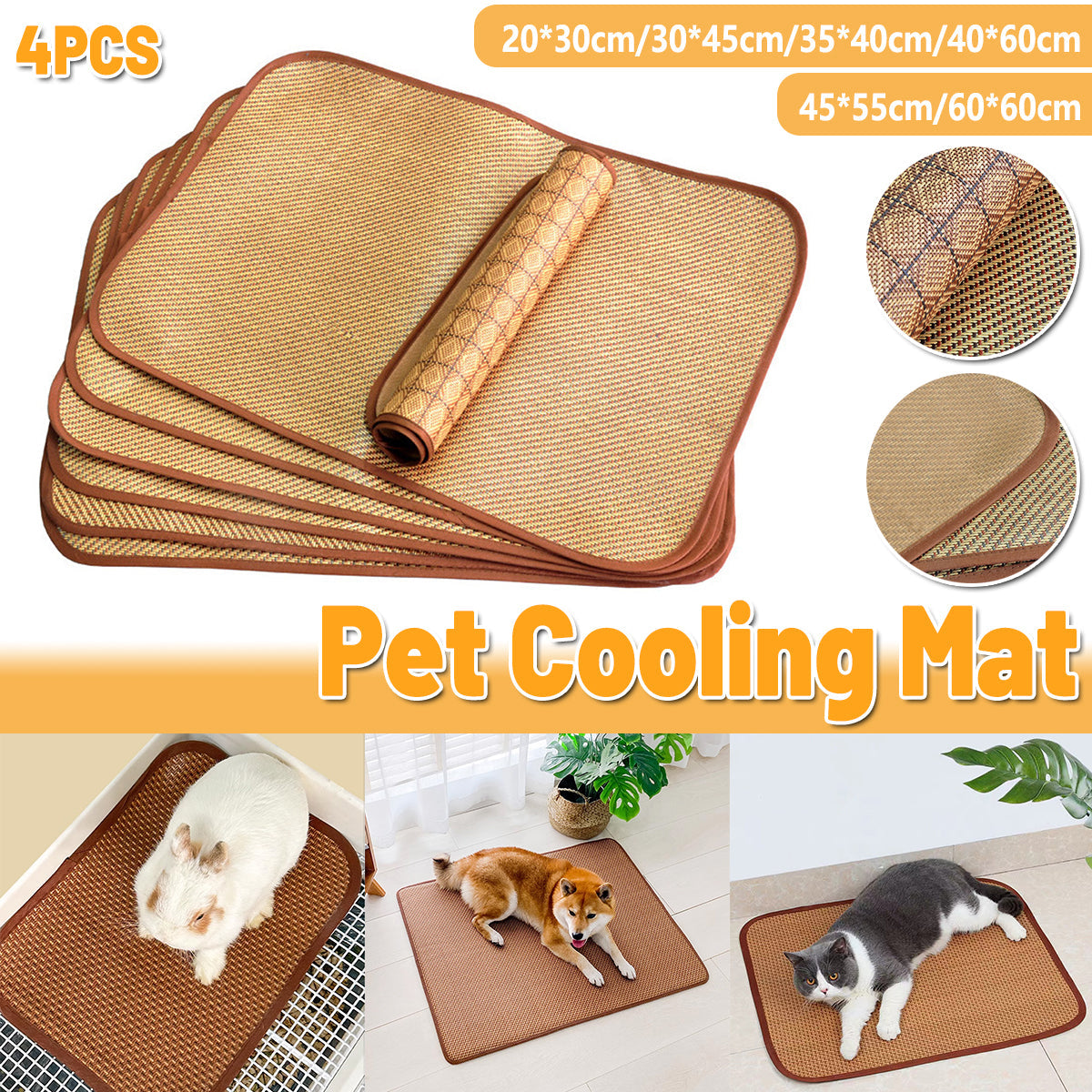 Premium Washable Pet Cooling Mat Soft Kennel Pad - 45 x 55cm
