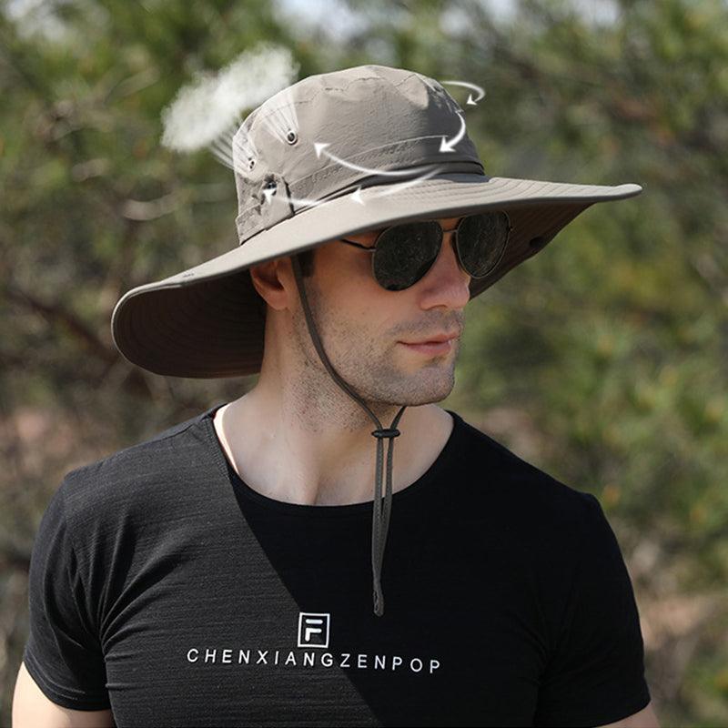Premium Grey Outdoor UV Protection Wide Brim Quick Dry Sun Hat