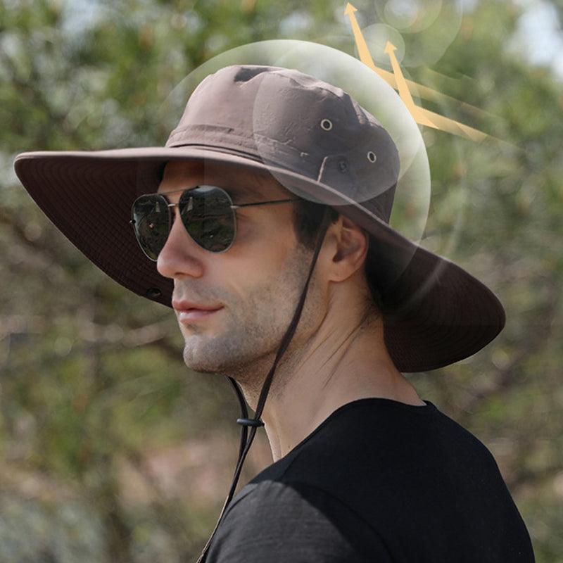 Premium Grey Outdoor UV Protection Wide Brim Quick Dry Sun Hat