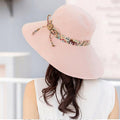 Premium Grey Women's Foldable Wide Brim Sun Hat with Bow