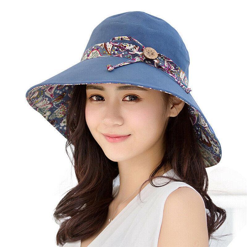Premium Grey Women's Foldable Wide Brim Sun Hat with Bow