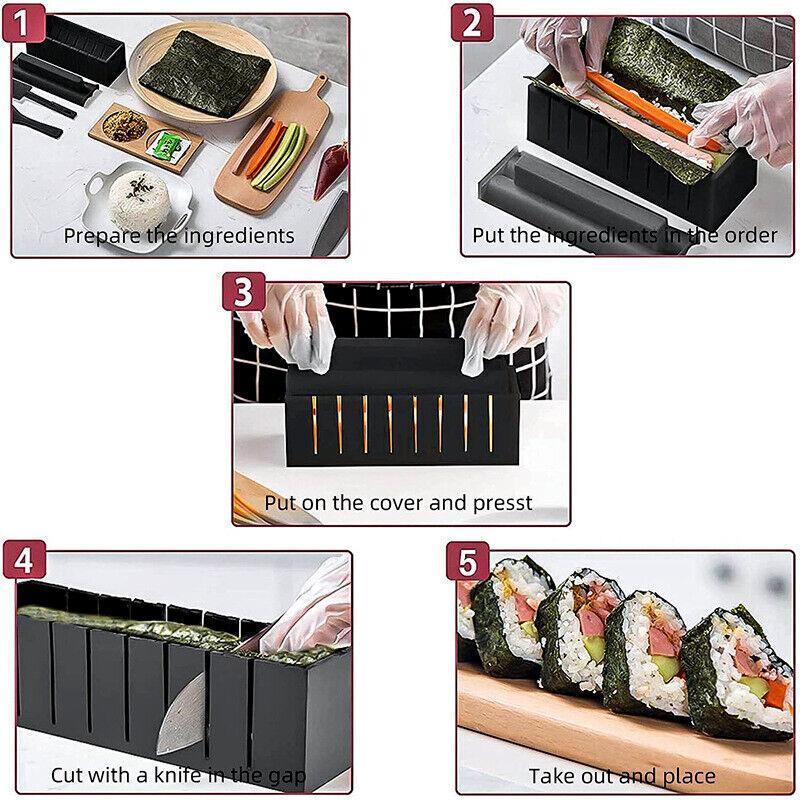 Premium DIY Sushi Maker Kit – Food-Grade Plastic 13 Piece