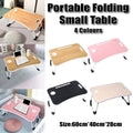Premium Folding Laptop Bed Table - White with Cup Slot & Tablet Stand - SuperSaverAU - view 1