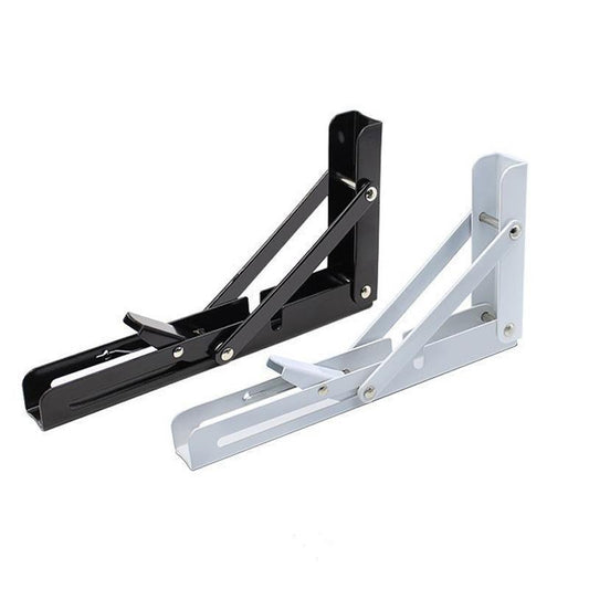 Traderight Table Bracket Folding Stainless Steel 150KG Wall Shelf Bench 2PCS - Black 20in