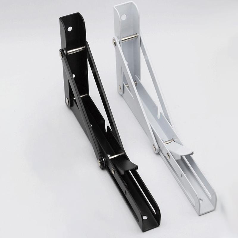 Traderight Table Bracket Folding Stainless Steel 150KG Wall Shelf Bench 2PCS - Black 20in - SuperSaverAU - view 2