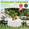 Premium Round PEVA Tablecloths – White 213cm, 10 Pack