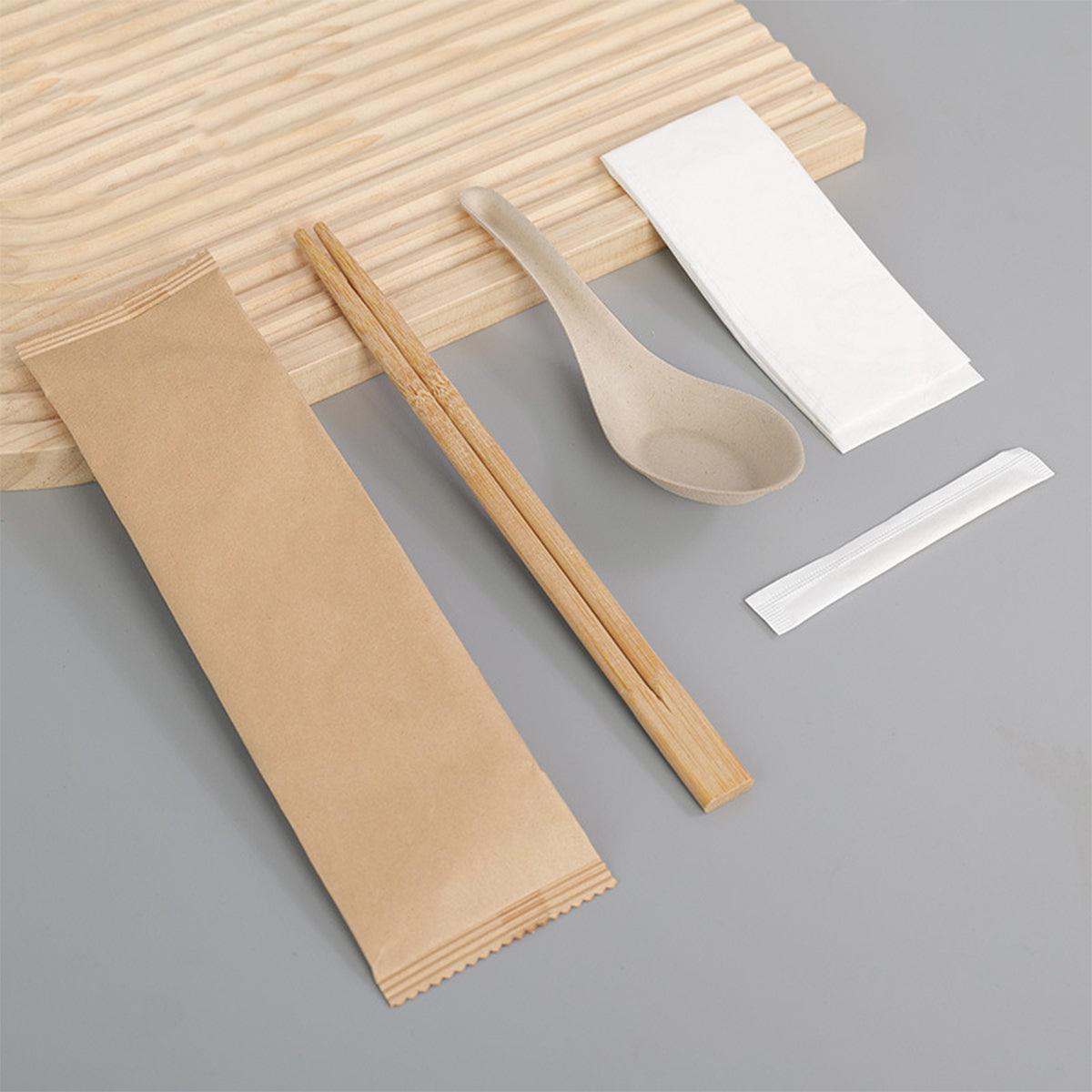 100pcs Disposable Chopsticks Set Four Pair Pack for Home Restaurant Fast Food - SuperSaverAU - view 2