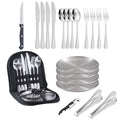 10/20PCS Camping Cutlery Set Outdoor Picnic Utensils Plates Spoons Forks Knives - Red-2 People - SuperSaverAU - view 4