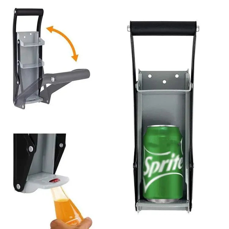 Premium Black Wall Mounted Can Crusher 12oz 16oz with Bottle Opener