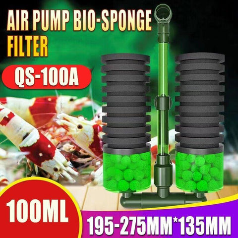 Premium Double Head Aquarium Sponge Filter with Bio Media Boxes
