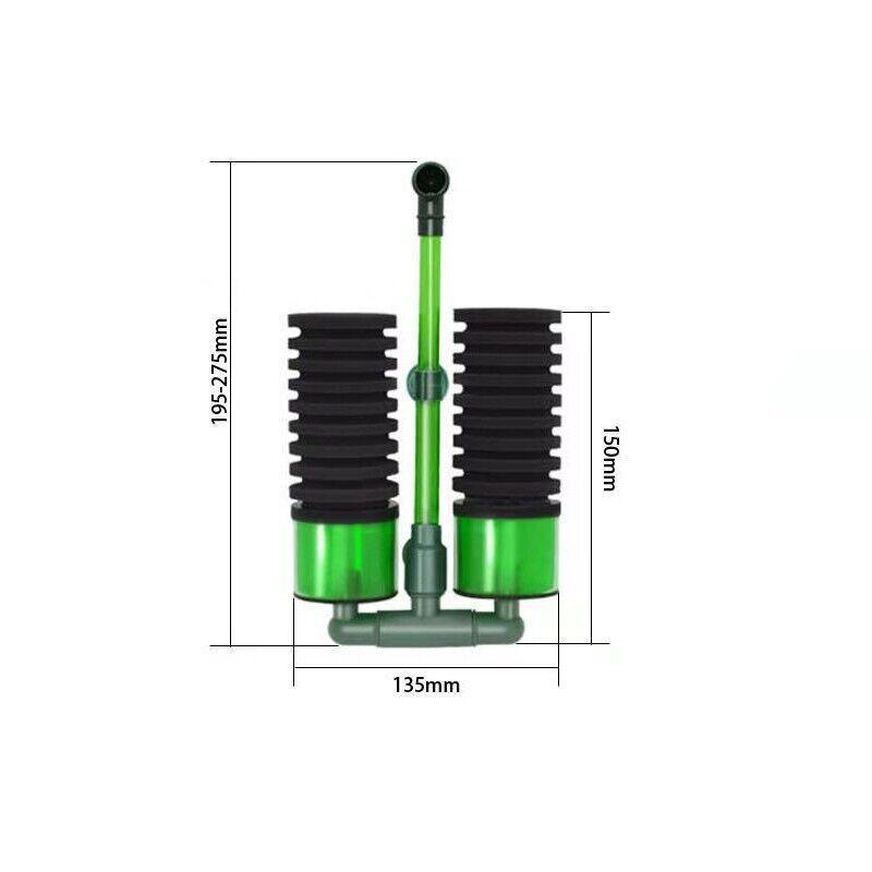 Premium Double Head Aquarium Sponge Filter with Bio Media Boxes