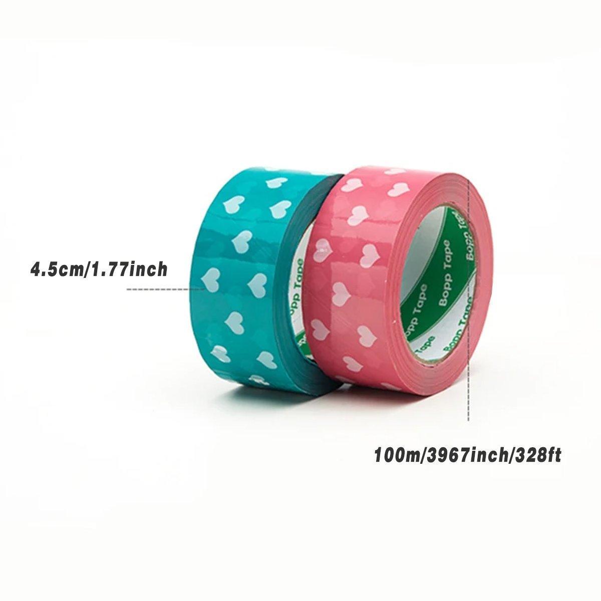5pcs Cute Personality Packing Sealing Tape Adhesive Heart Design Colourful Glue - Pink - SuperSaverAU - view 2