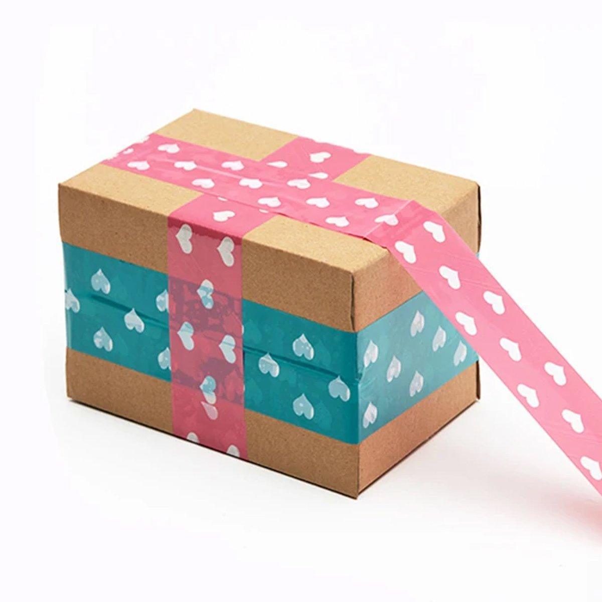 5pcs Cute Personality Packing Sealing Tape Adhesive Heart Design Colourful Glue - Pink - SuperSaverAU - view 4