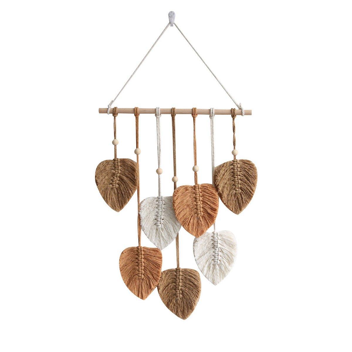 Handmade Braided Cotton Rope Wall Hanging - Khaki, 90cm x 40cm, Eco-Friendly