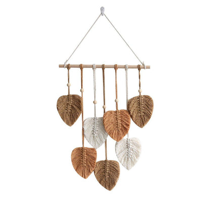 Handmade Braided Cotton Rope Wall Hanging - Khaki, 90cm x 40cm, Eco-Friendly
