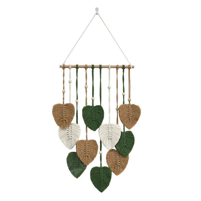 Handmade Braided Cotton Rope Wall Hanging - Khaki, 90cm x 40cm, Eco-Friendly