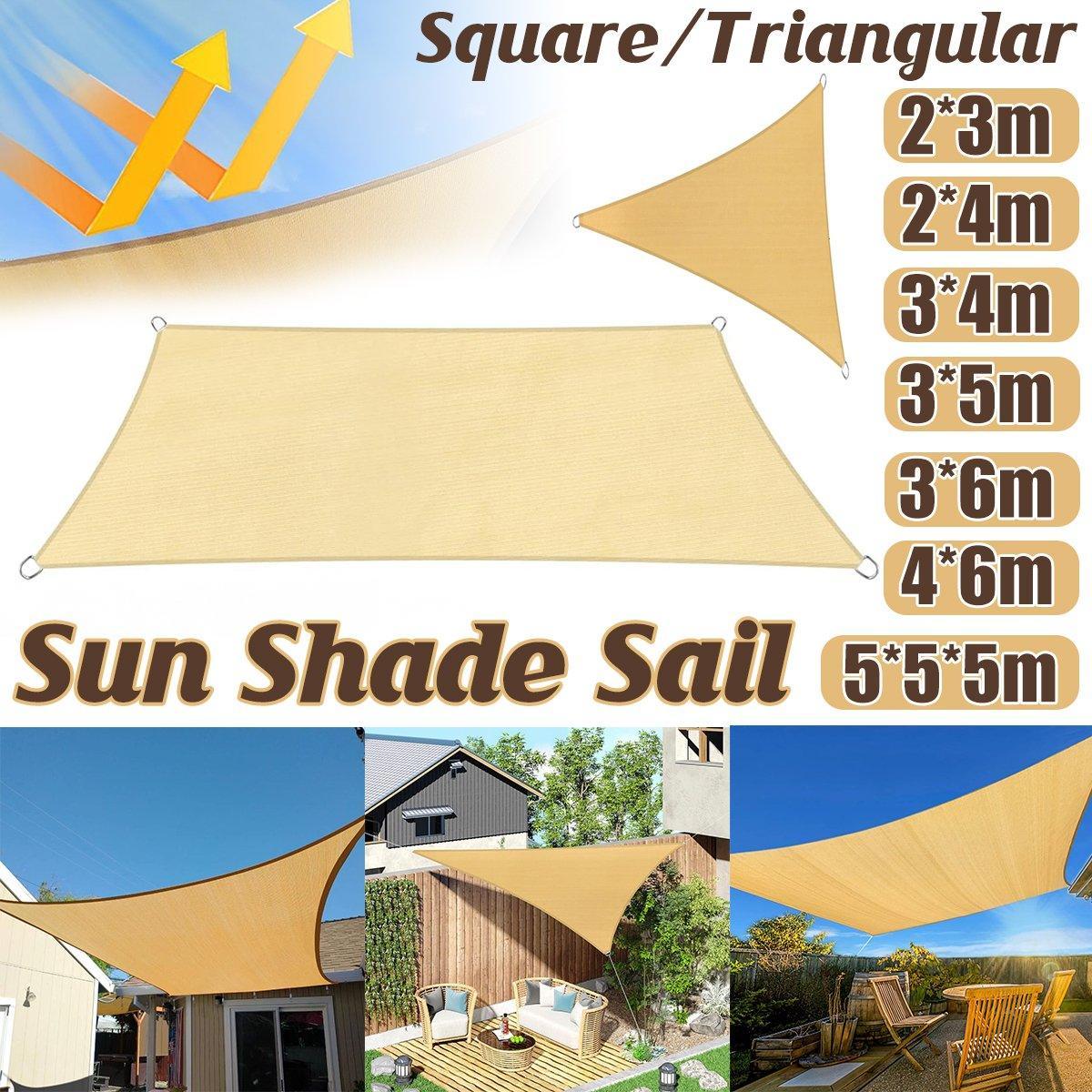 Premium Rectangular Breathable Shade Sail Canopy – Beige 2 x 4m