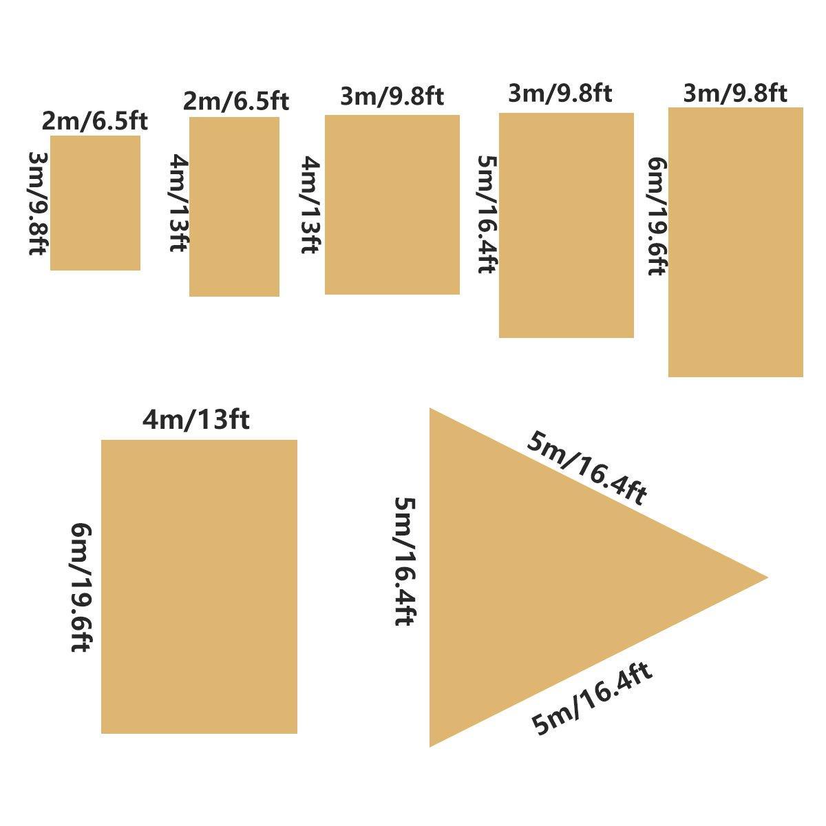 Outdoor Breathable Shade Sail Canopy Triangle Square 3*6m UV Protection