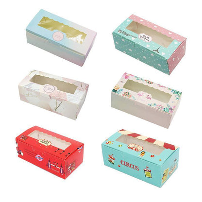 50PCS Premium Cake Packaging Boxes - Clear Window Food Grade Cardboard