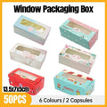 50PCS Window Packaging Boxes - Clear Food-Grade Cardboard - England - SuperSaverAU - view 1