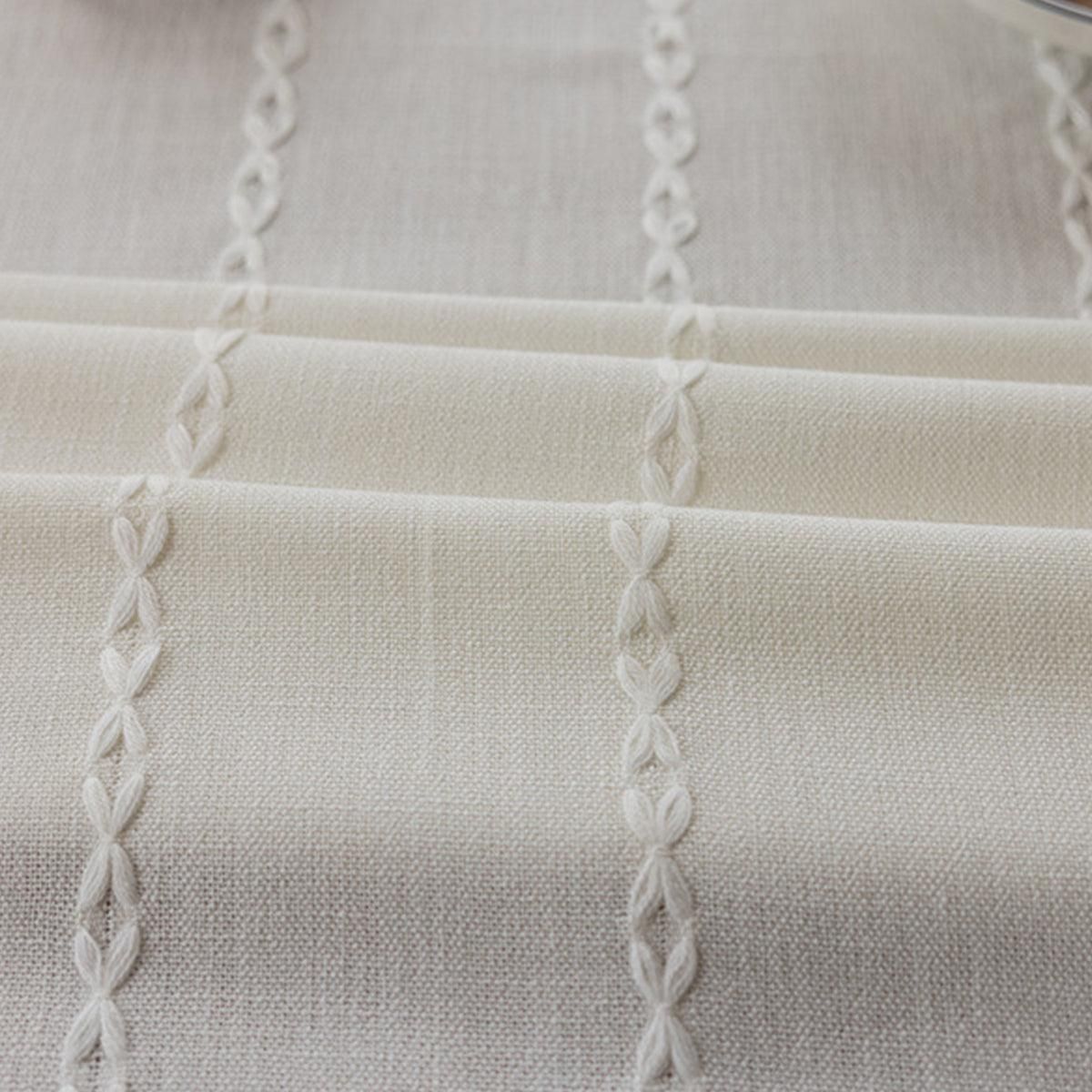 Elegant Rectangular Tablecloth with Tassels, 140x220cm, Cotton Blend, Multi-Purpose