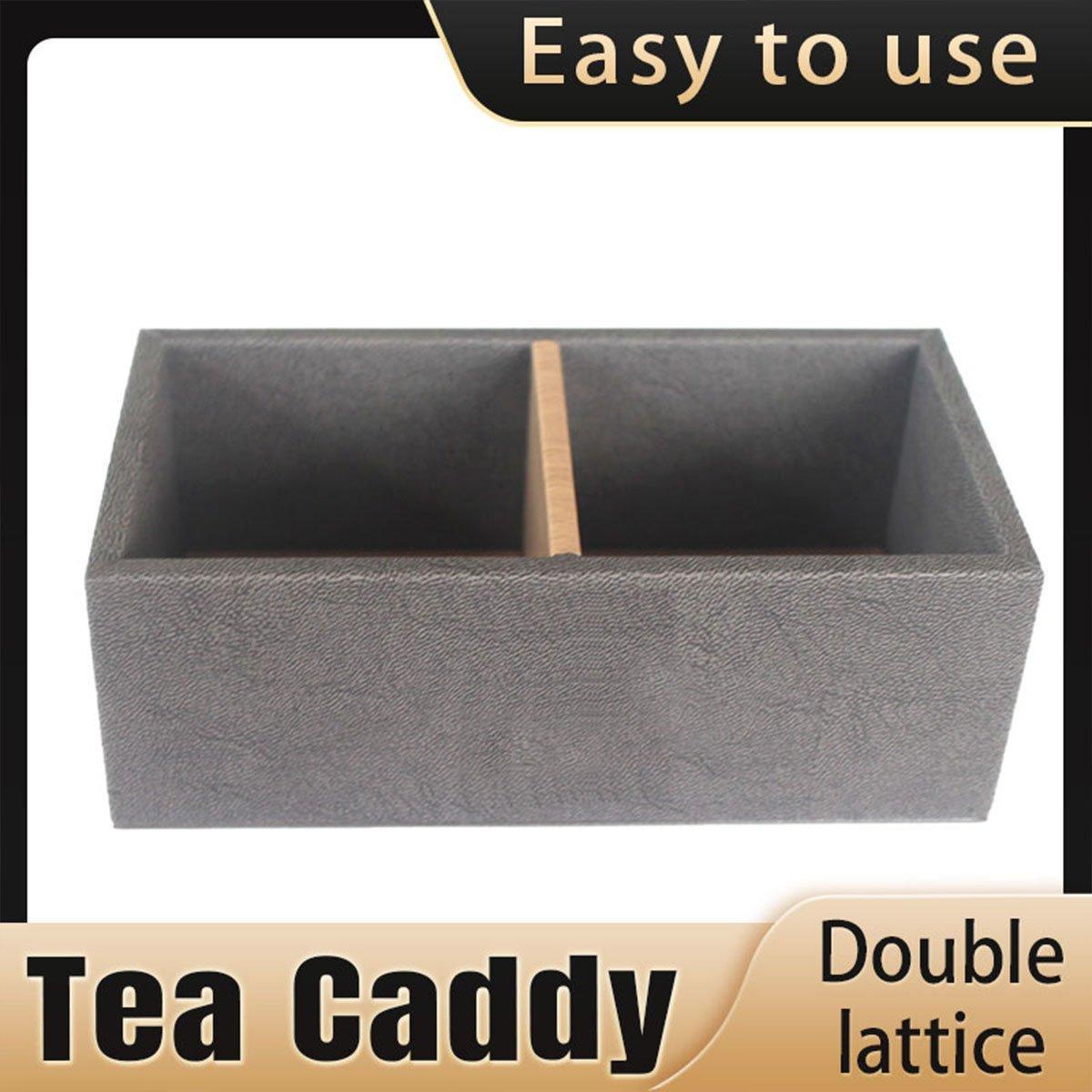 Double Compartment Tea Caddy for Tea Bags and Sugar Storage