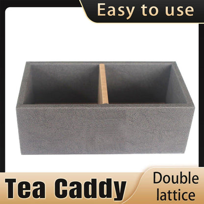 Double Compartment Tea Caddy for Tea Bags and Sugar Storage