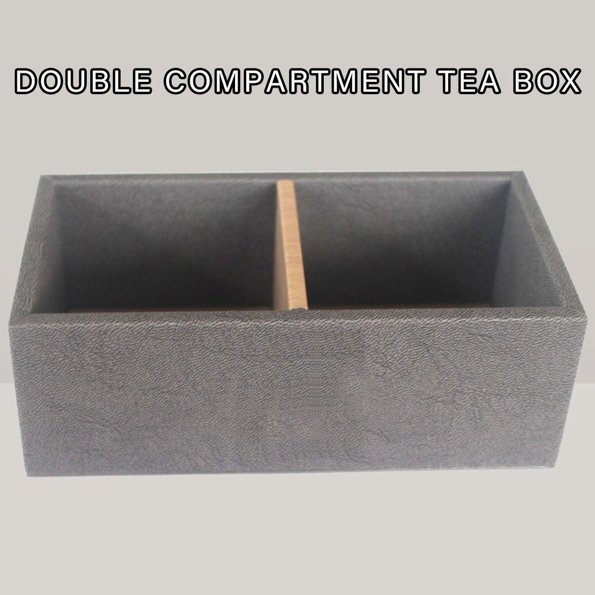 Double Compartment Tea Caddy for Tea Bags and Sugar Storage