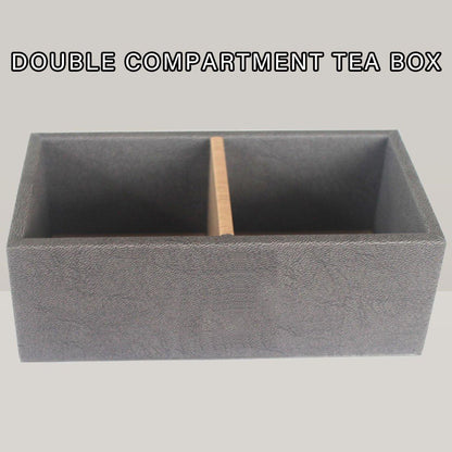 Double Compartment Tea Caddy for Tea Bags and Sugar Storage