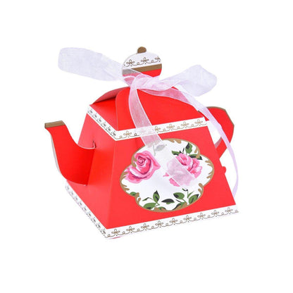 Premium Teapot Candy Boxes 50 Pcs with Unique Floral Designs - Pink