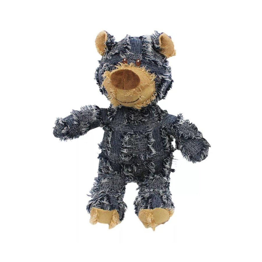 Premium Blue Plush Squeaky Bear Dog Toy for Puppies & Small Dogs - 22cm