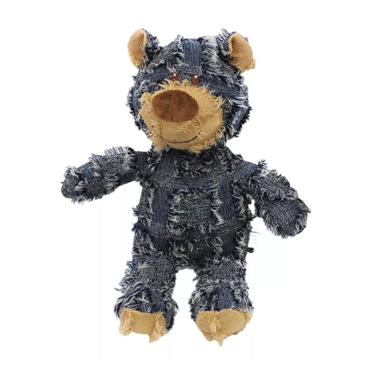 Premium Blue Plush Squeaky Bear Dog Toy for Puppies & Small Dogs - 22cm