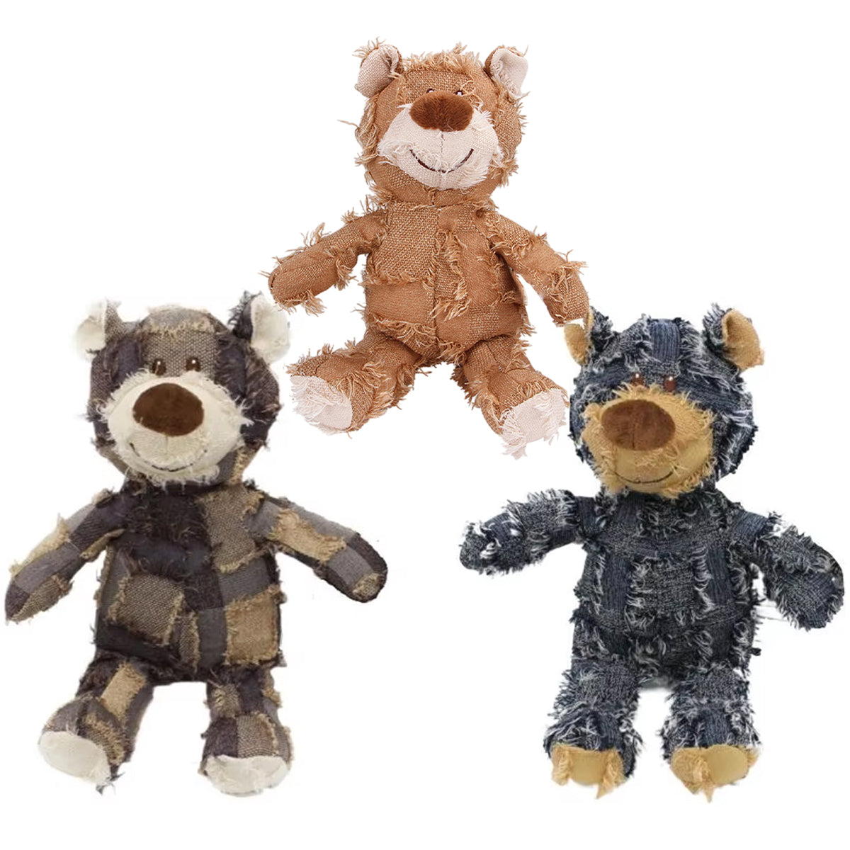 Premium Brown Plush Squeaky Bear Dog Toy for Puppies & Small Dogs - 22cm