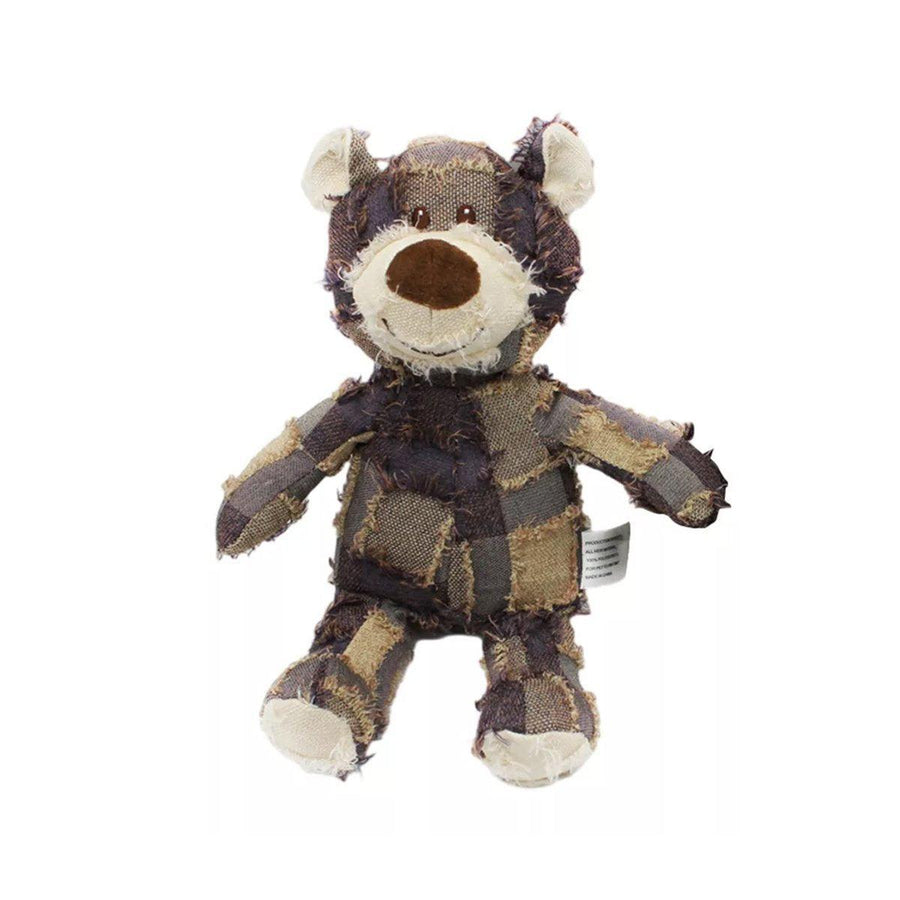 Premium Purple Plush Squeaky Bear Dog Toy for Puppies & Small Dogs - 22cm
